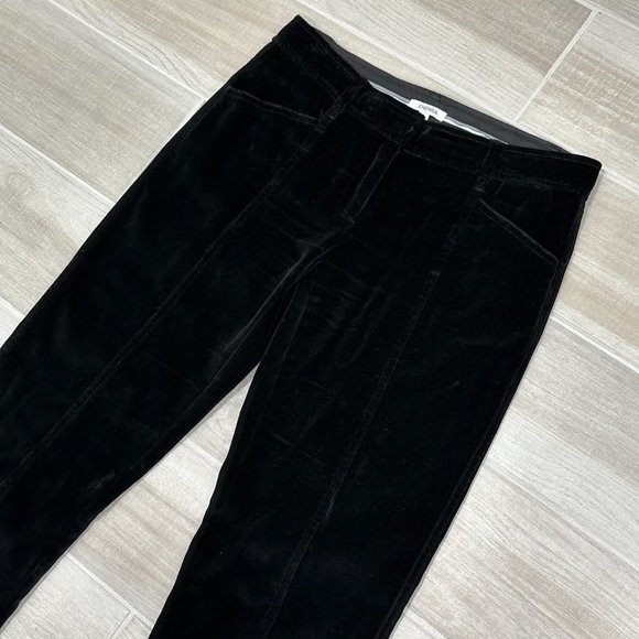 Generra Low-Rise Front Seam Velvet Bootcut Flare Trouser Pants in Black Size 2 - Picture 8 of 16